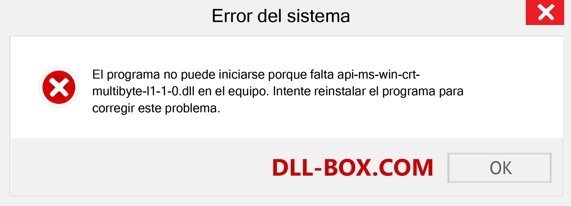 ¿Falta el archivo api-ms-win-crt-multibyte-l1-1-0.dll ?. Descargar para Windows 7, 8, 10 - Corregir api-ms-win-crt-multibyte-l1-1-0 dll Missing Error en Windows, fotos, imágenes